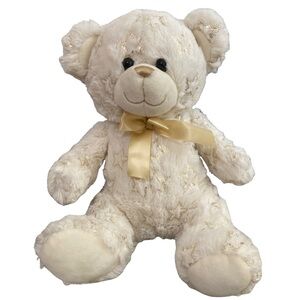 Charming Cream Teddy Bear with Gold Stars